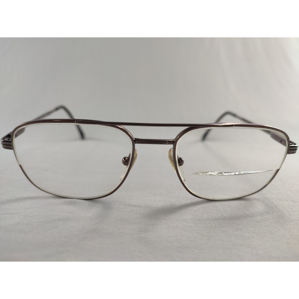 Sferoflex 2152 Italian Flexible‎ Hinge Eyeglasses Brown Metal Aviator 54-17-140